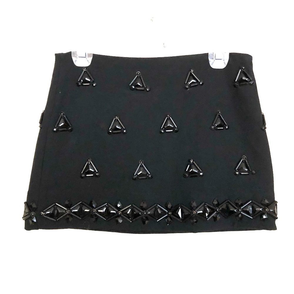 Zara Black Embellished Mini Skirt